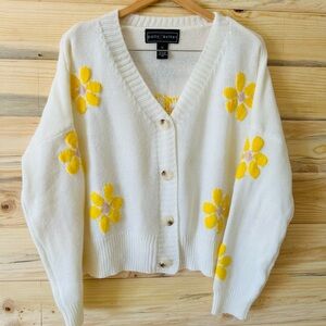 Polly & Esther Cream and Yellow Floral Cardigan